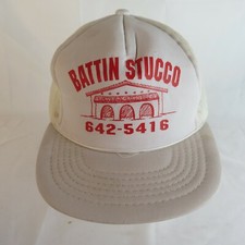 Vintage Snapback Mesh Trucker Hat Cap - Battin Stucco Big Lake, MN