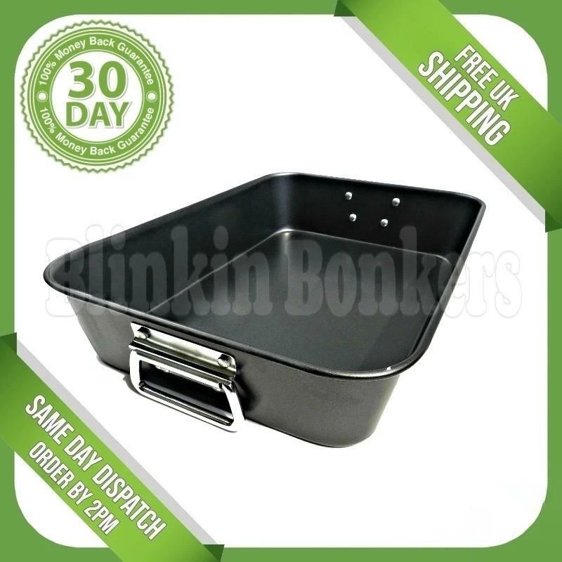 LARGE BIG TURKEY TRAY DEEP NON STICK MEAT ROASTING BAKING COOKING PAN OVEN  DISH