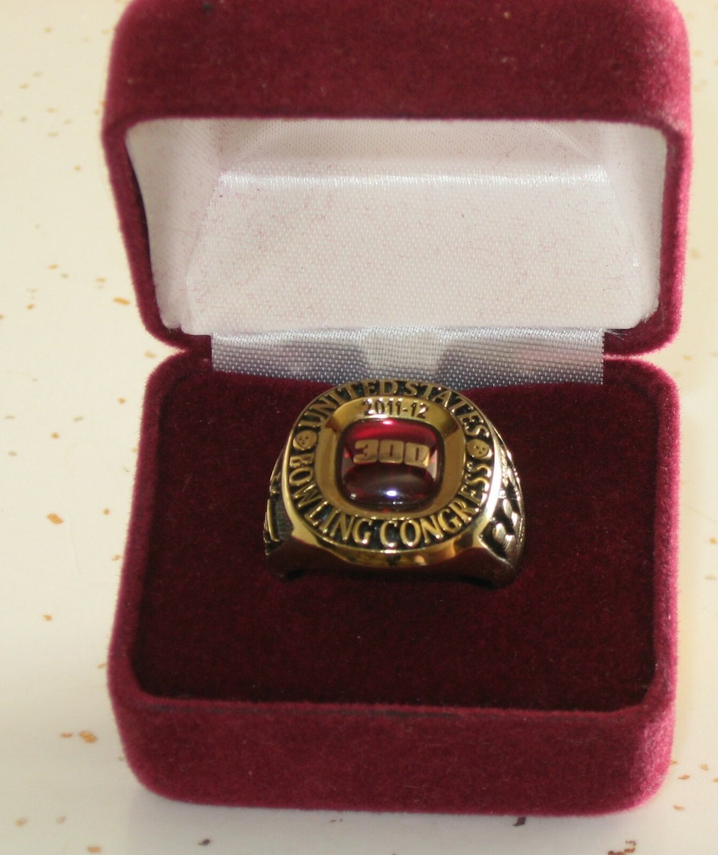 Authentic USBC 300 Game United States Bowling Congress Award Gold Siladium  Ring