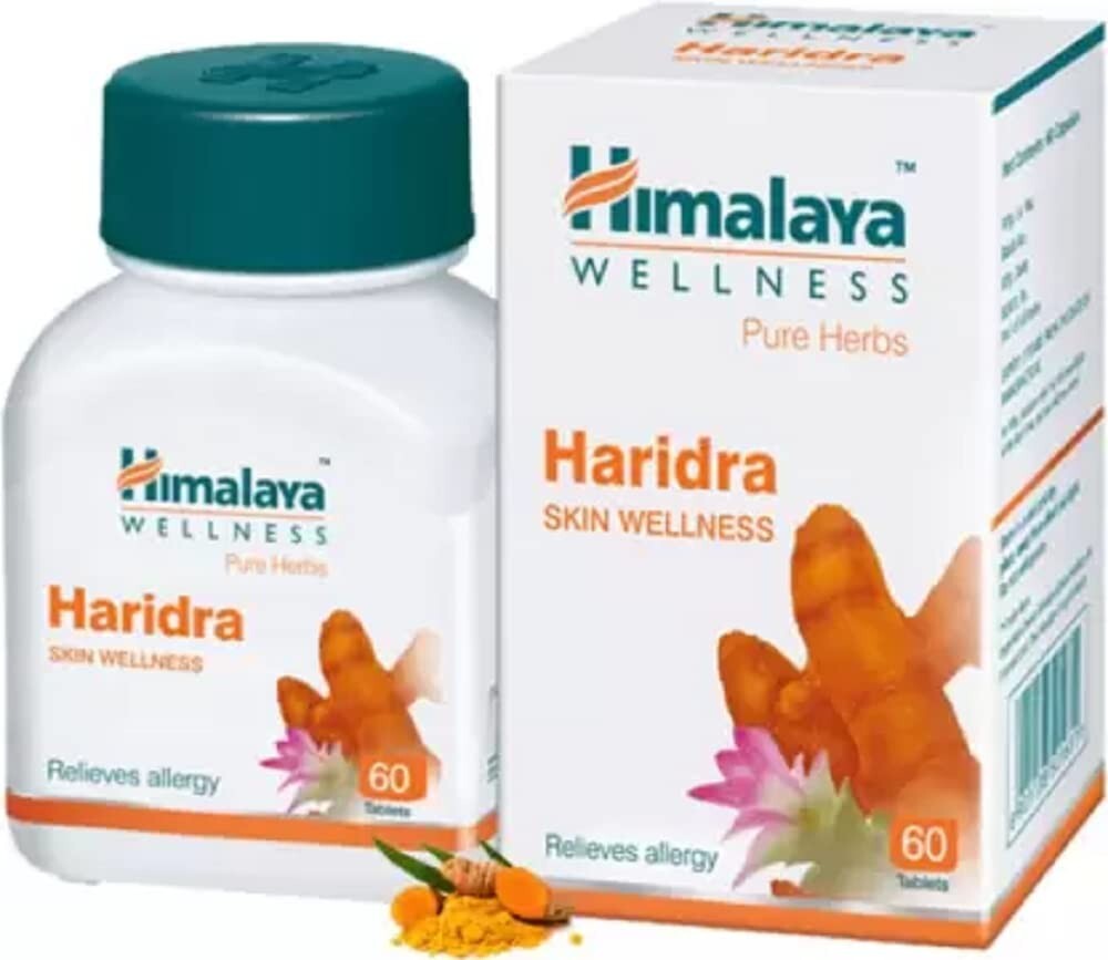 Himalaya Haridra Skin Wellness Tablets for Allergy Relief - 60 Count