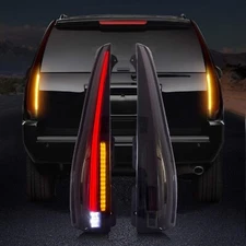 FULL LED SMOKE Tail Lights For 2007-2014 Yukon Suburban Tahoe (Escalade Style)