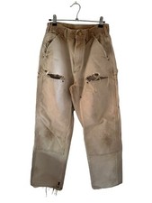 Vintage Carhartt Double Knee Canvas Work Pants Jeans Made in USA Distress 33