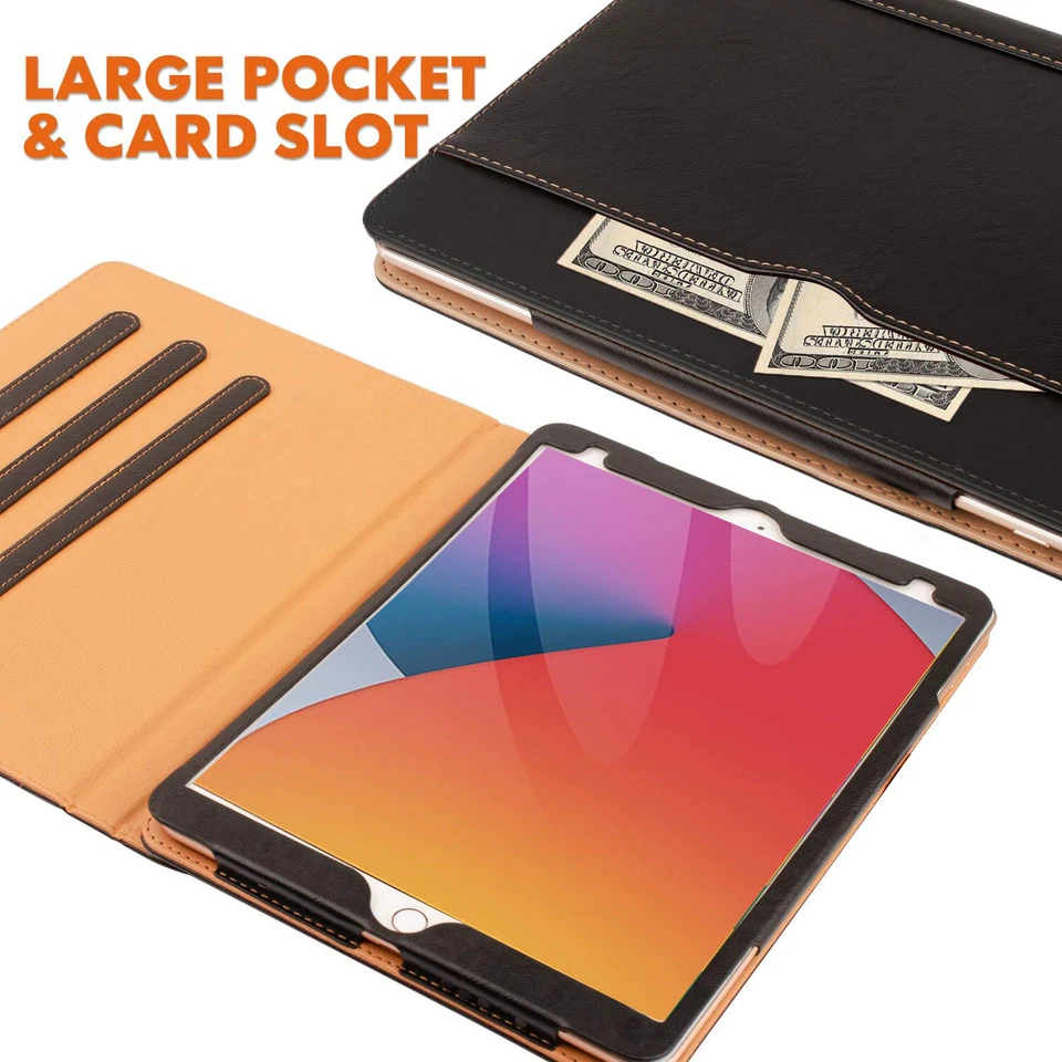 Case For iPad 10.2" 10.9" Air 2 3 4 5 6 7 9.7"10.5 Pro Mini 5 Leather Smart Flip - Image 2 of 3