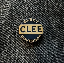 1937 Lester Clee For Governor New Jersey Republican 7/8" Cel W/BP