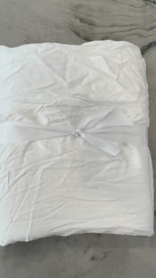Cozy Earth Duvet Cover QUEEN In White Tie Close Bamboo w/ Canvas Tote Read