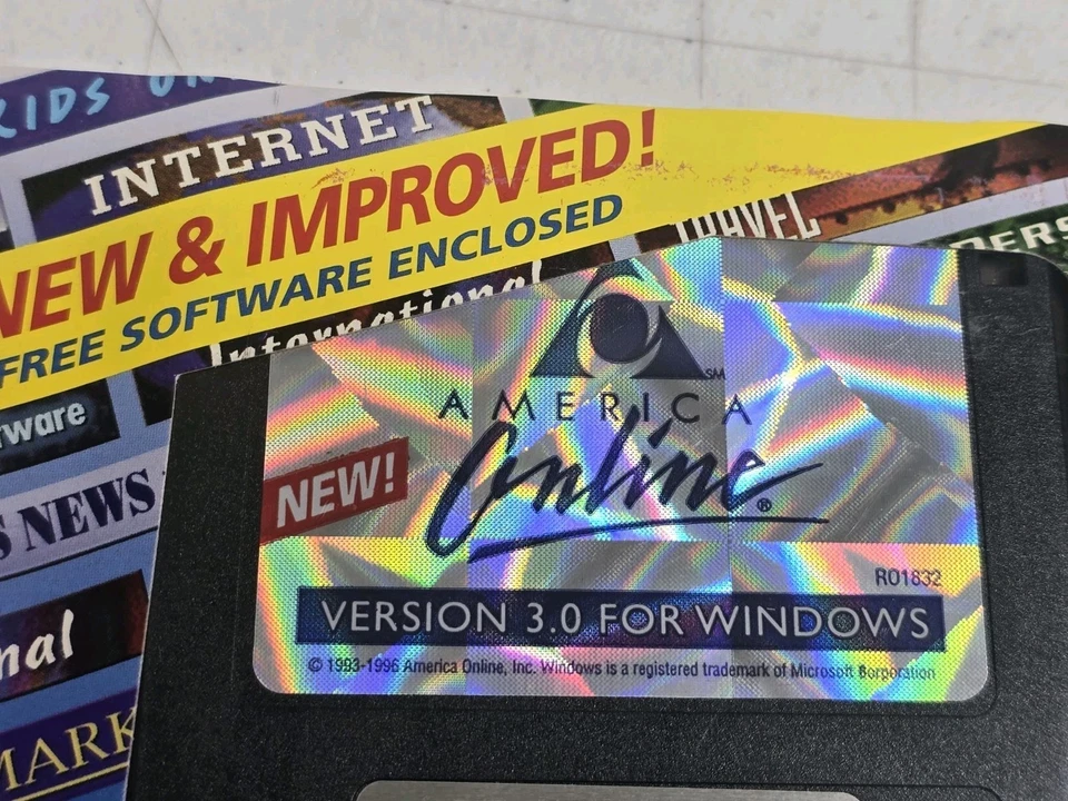 AOL America Online Version 3.0 Floppy Disk Windows Sealed 1996 New Rare - Image 2 of 4