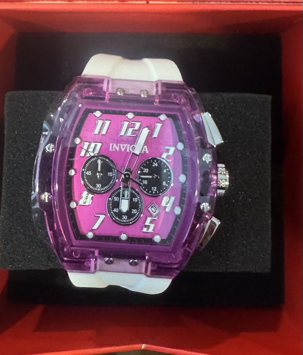 enisi① Invicta S1 Rally Kinesia Anatomic 47mm Men's Watch Purple White