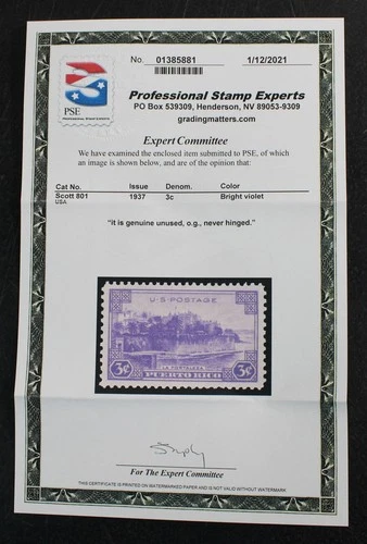 CKStamps: US Stamps Collection Scott#801 Mint NH OG PSE Cert