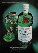 Tanqueray Special Dry Gin 1980 Vintage Print Ad 750ml Green Bottle