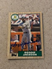 1987 Topps Traded #52T Reggie Jackson signed card