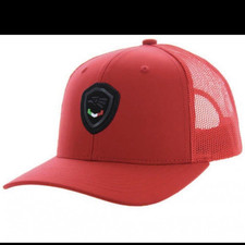 Snap-Back Red Solid Mesh Back Trucker Hat Sna...