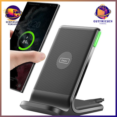 Induktive Ladestation 15W Wireless Charger Stand für iPhone Samsung Galaxy