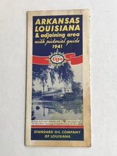 1941 Standard Oil Company of Louisiana road map of Arkansas  & Louisiana