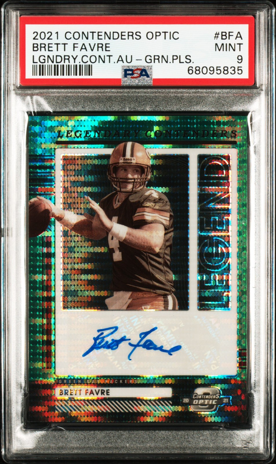 BRETT FAVRE 2021 CONTENDERS OPTIC LEGEND CONTENDERS AUTOS #BFA 9/10 PSA 9 AUTO 