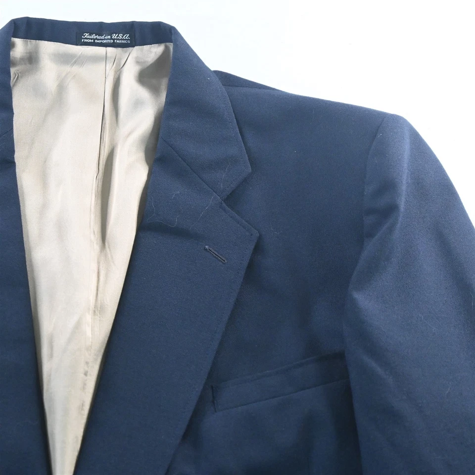 Arnold Palmer 52R Azul Marino Hopsack Botón Dorado Hecho en EE. UU. Blazer Chaqueta Abrigo Deportivo Foto 2 de 4