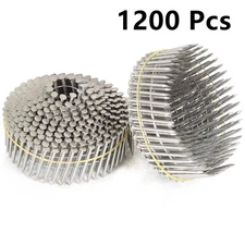 15Degree Wire Coil 1200Pack 1-1/2” ×.09” Ring Shank Stainless Steel Siding Nails