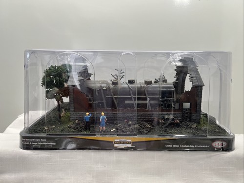 GOLDLINE MENARDS O Gauge Fire Damaged Engine House RAILROAD Building