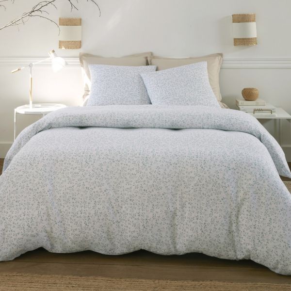 Parure de lit 240x260 cm Gaze de Coton Murmure blanc pour une chambre style bohème chic