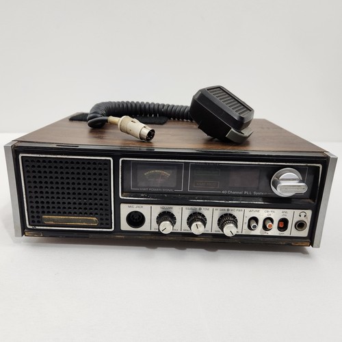 Vintage GE 3-5871B 40-kanałowa domowa stacja bazowa CB z mikrofonem przetestowana - Zdjęcie 5 z 16