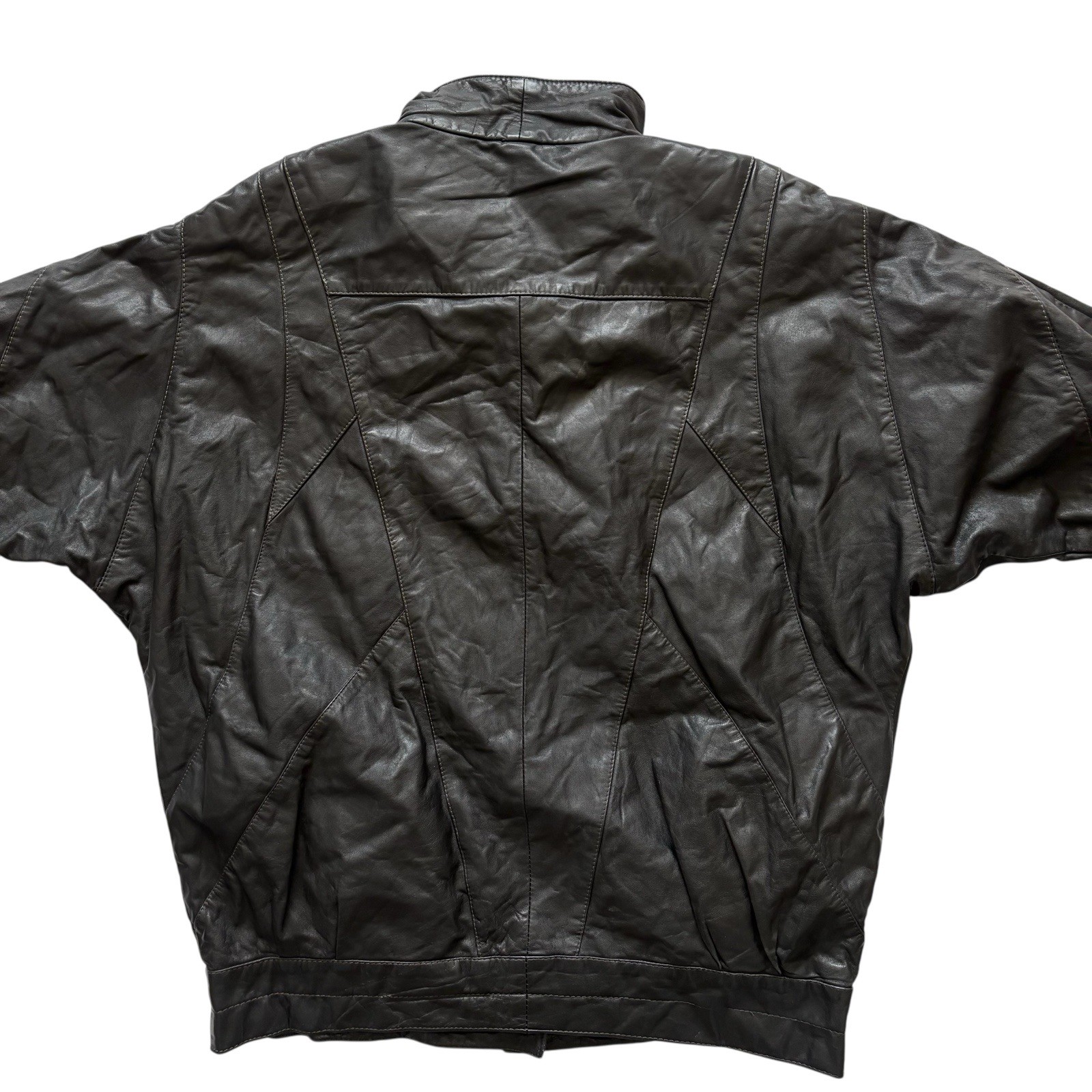 Womens Vintage 80s Jacket Black Leather Buttoned Retro Indie 20 Plus Size image 3