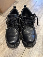 VTG 90s y2k Black Leather Skechers Jammer Oxford Chunky Platform Shoes Men 8.5