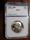 1965 SMS 40% Silver Kennedy Half Dollar - Graded by PCI - MS65 CAMEO