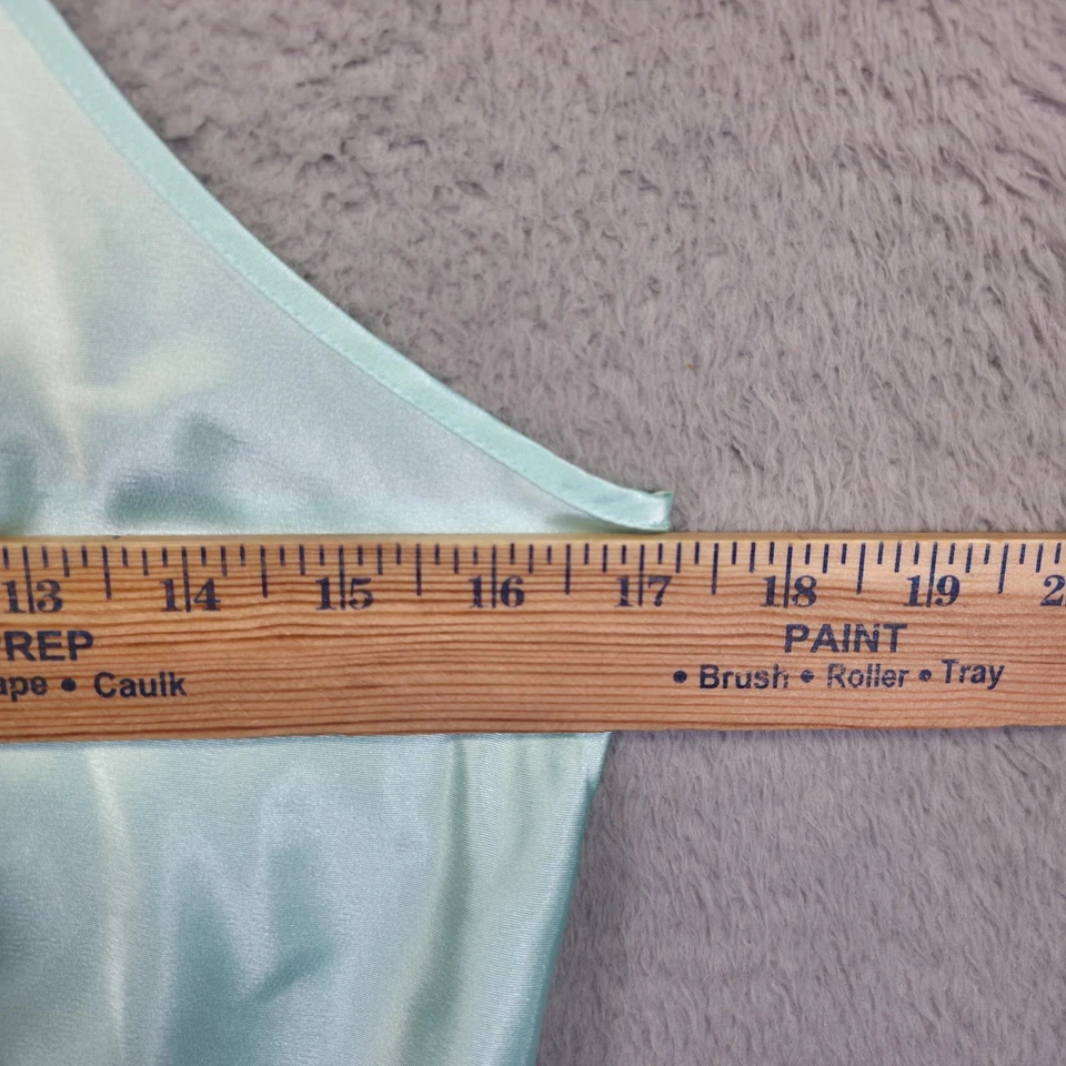 Morgan Taylor Intimates Nightgown Womens M Blue Satin Floral Butterfly  Slip - Image 3 of 4