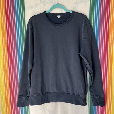 Arket Men s Pullover Organic Cotton Crewneck Sweatshirt Dark Blue Medium Luxury