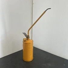 Original 1 Qt Yellow Pump Oiler 1930's Golden Rod Dutton-Lainson Hastings NE USA