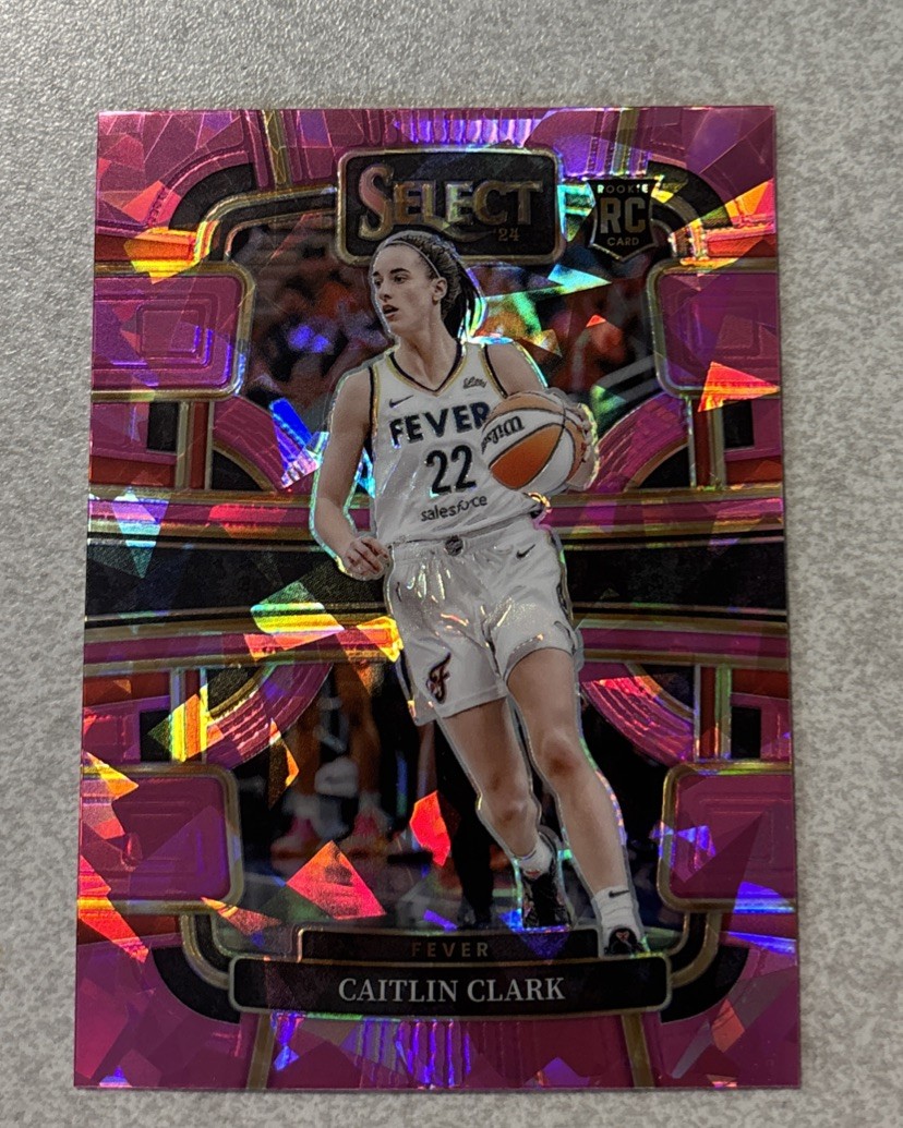 CAITLIN CLARK 2024 PANINI SELECT WNBA #72 ROOKIE PINK ICE PRIZM RC CONCOURSE