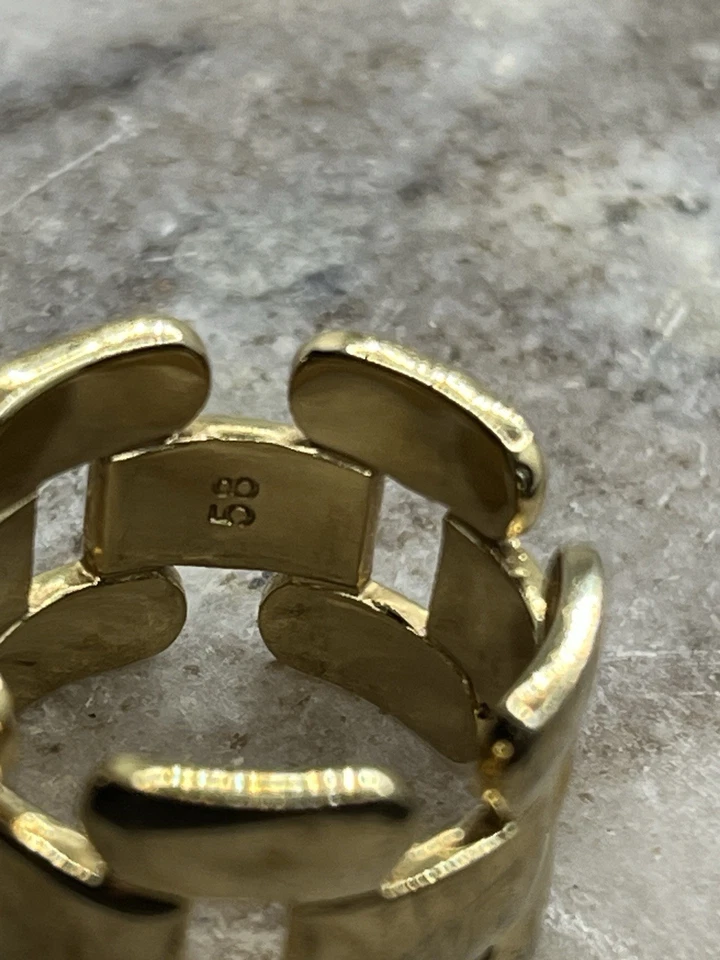 Auténtico anillo de oro cubo de cristal pavé banda apilada cisne Swarovski Foto 2 de 4