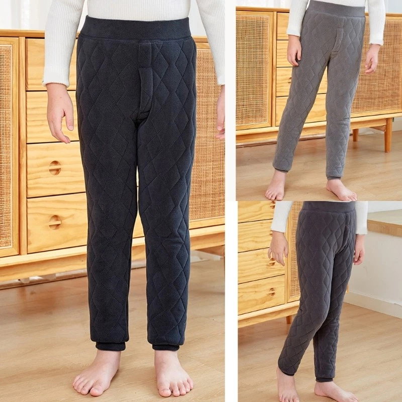 Breathable Leggings Comfortable Bottoming Trousers Double Layer Warm for Boys