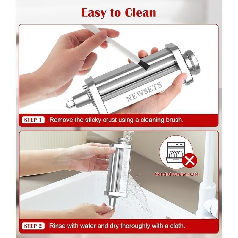 Pasta Roller Mixer Stainless Steel Dough Maker 8 Thickness Settings