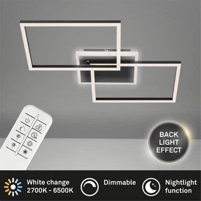 Deckenleuchte Briloner Frame LED mit Fernbedienung Deckenlampe schwarz Lichtfarb - Bild 1 von 3