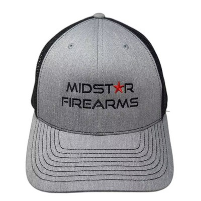 Richardson Trucker Hat Gray Black One Size Midstar Firearms Snapback Style 112