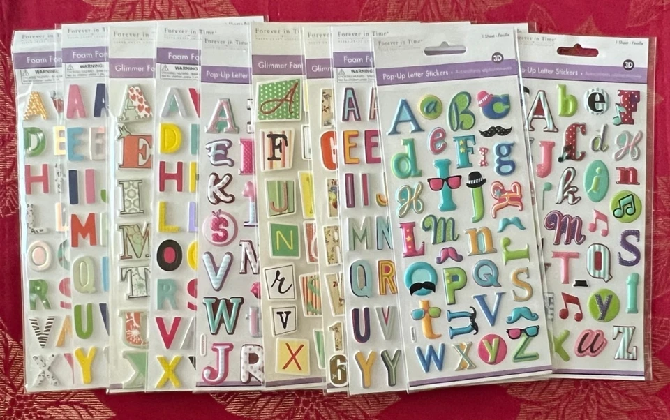YOU CHOOSE - ALPHABET LETTERS 3D STICKERS BY FOREVER IN TIME - RARE