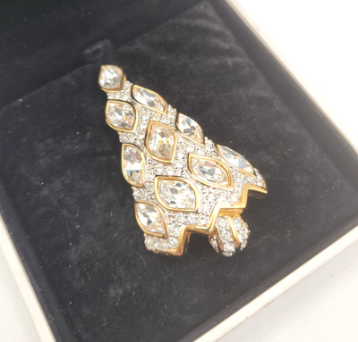 Swarovski Christmas Tree Brooch Pin Rare Signed Retired Original Box