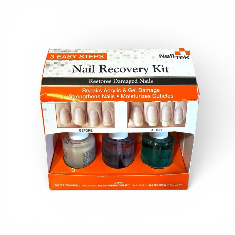 Nail Tek Nail Recovery Kit 3 Set Repairs Acrylic & Gel Damage  0.5 oz / 15 mL x3