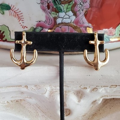 14K Gold Filled ANKER Ohrringe Maritim Marine Bootfahren Segeln