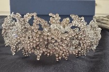 Bel Aire Bridal  Rhinestone Tiara Headpiece Rhinestone Floral Band  Box NEW