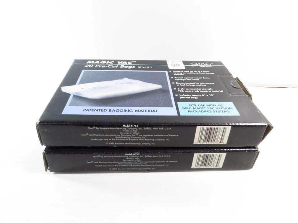 Bolsas precortadas Deni Magic Vac 8" x 12" modelo # 1763, 40 cuentas en total, hechas en Italia Foto 4 de 4