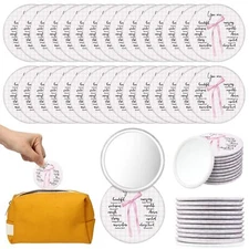 30 Pcs Christian Gifts Bulk Mini Compact Mirrors Inspirational Religious Pink...