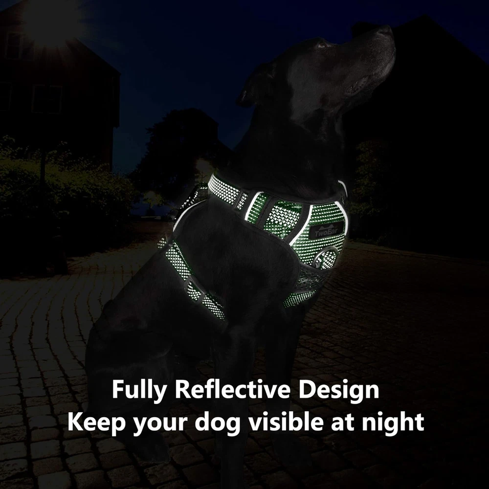 Dog Harness, No Pull Reflective Harness Front Clip Easy Control Handle Adjustabl