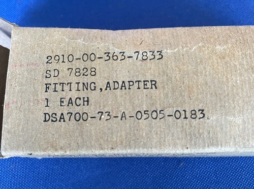 Military Surplus Adapter Fitting, Straight, Tube to Boss; Part # SD7828 - Picture 5 of 7
