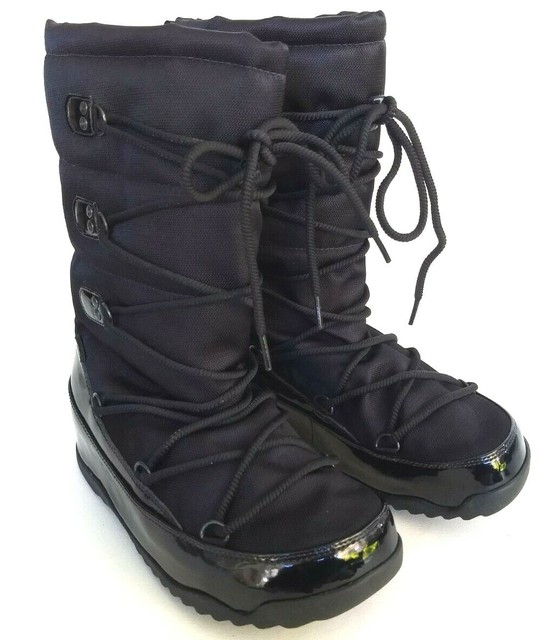FitFlop Blizz Lace Up Black Women Size 9 Rain Snow Winter Boots