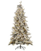 KüNstlicher Weihnachtsbaum Schneebedeckt 210 Cm Mit Led-Beleuchtung Weiß Tatlow