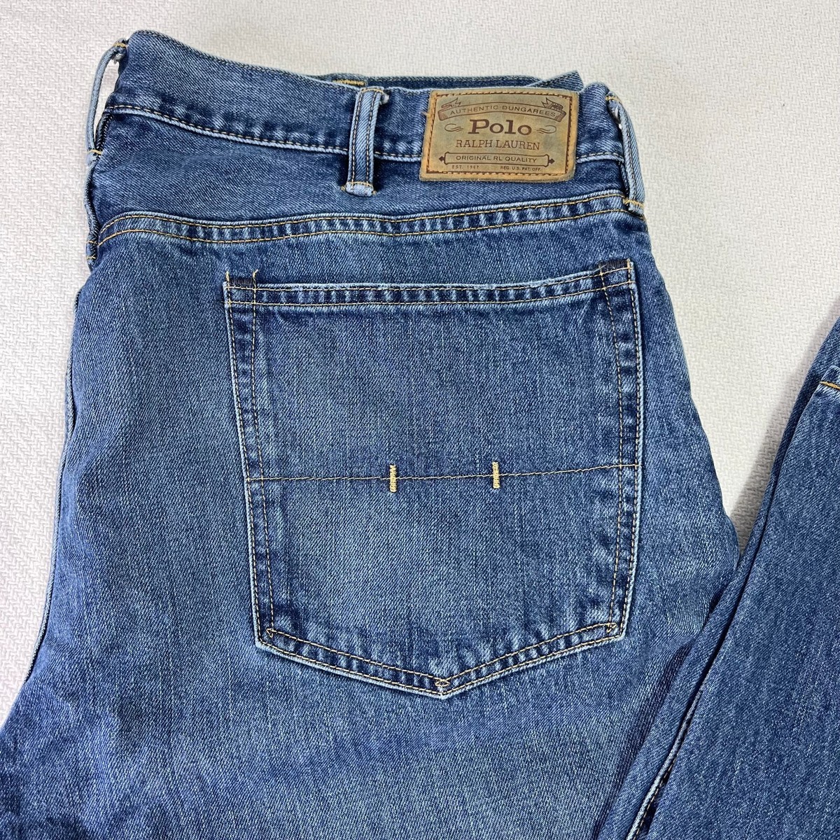 Polo Ralph Lauren Authentic Dungarees Mens Blue Medium Wash Denim 