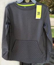 Boys All In Motion XS 4/5 Performance Gray Crewneck Sweatshirt Thumbholes 04