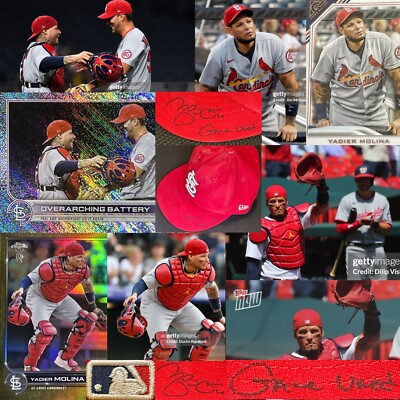 1/1 JSA Auto Yadier Molina NL Rec Game Used Hat worn: 2022 Topps Last PS w/Waino