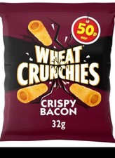 30 x Wheat Crunchies Crispy Bacon Flavour Wheaty Tubes with a Serious Crunch 32g